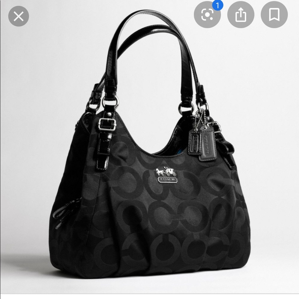 Black Madison Op Art Sateen Maggie Shoulder Bag